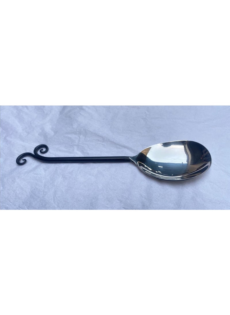 SIDRA DECORS Sidra Decors Stainless Steel Serving Set for Dinning Table Dinnerware Tableware Pasta Spoon Gravy ladle Salad Fork Rice Spoon Vegetable Spoon Noodle Spoon Set of 6Pcs  - Image 2