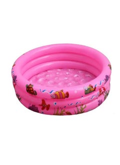 3 Ring Pink Portable Inflatable Lightweight Compact Circular Swimming Pool 110x30cm