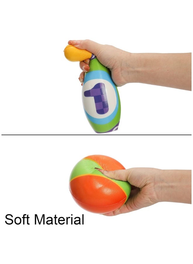 DAT Soft Bowling Set Toy with Number Pins & Soft Ball, 10-Piece, Multicolor, for Kids Indoor Play - Image 4