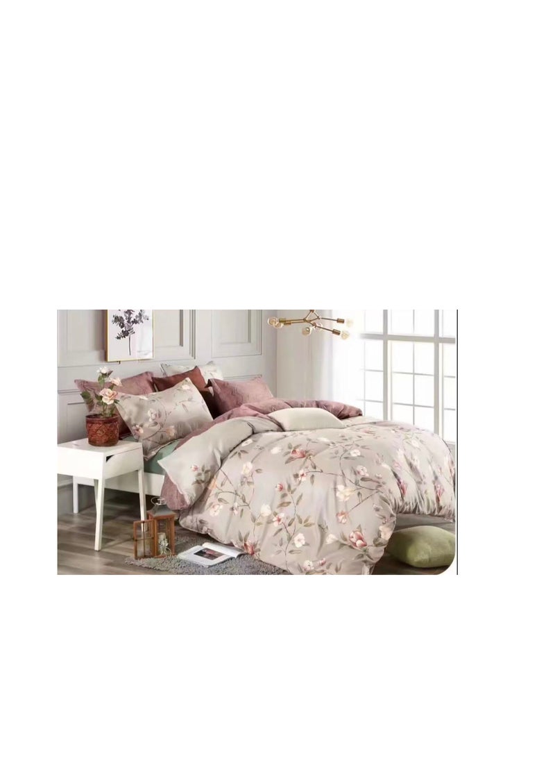 BAIG 4pcs Soft & Breathable Cotton Single Comforter for All Seasons Duvet inserted bedding set 