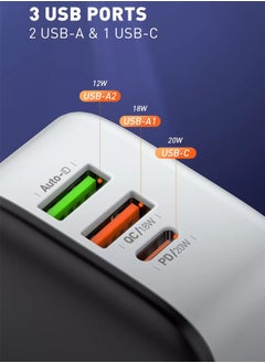 LDNIO 32 W Fast Charger 3-Ports Type -C Wall Plug USB C Laptop Power Adaptor Compatible with New Macbook Pro/Macbook Air/Lenovo/HP/Huawei/iPhone/Samsung Galaxy/One Plus/Xiaomi/ and Other Devices Bla  - Image 2