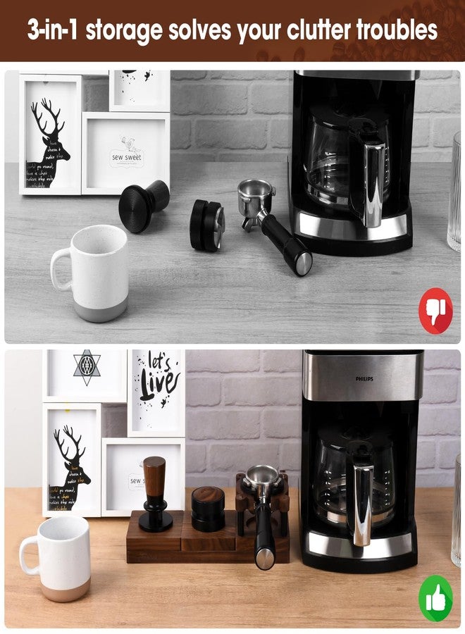FEILAIR Magnetic Espresso Tamping Station, Natural Walnut Wood Coffee Tool Organizer for 51mm-58mm Portafilter, Tamper and Distributor | Compatible with Breville and More Espresso Machine Accessories - Image 5