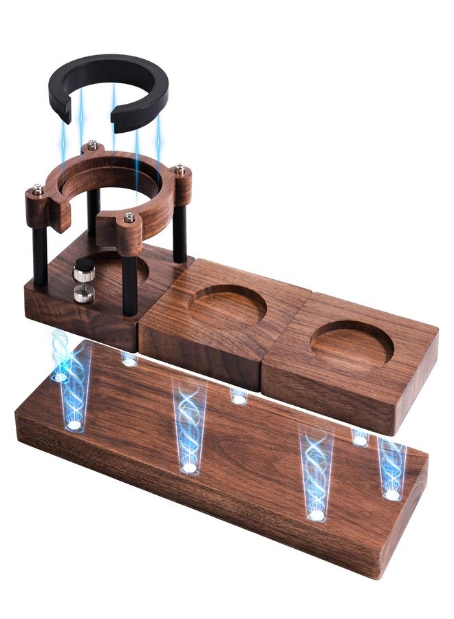 FEILAIR Magnetic Espresso Tamping Station, Natural Walnut Wood Coffee Tool Organizer for 51mm-58mm Portafilter, Tamper and Distributor | Compatible with Breville and More Espresso Machine Accessories - Image 2