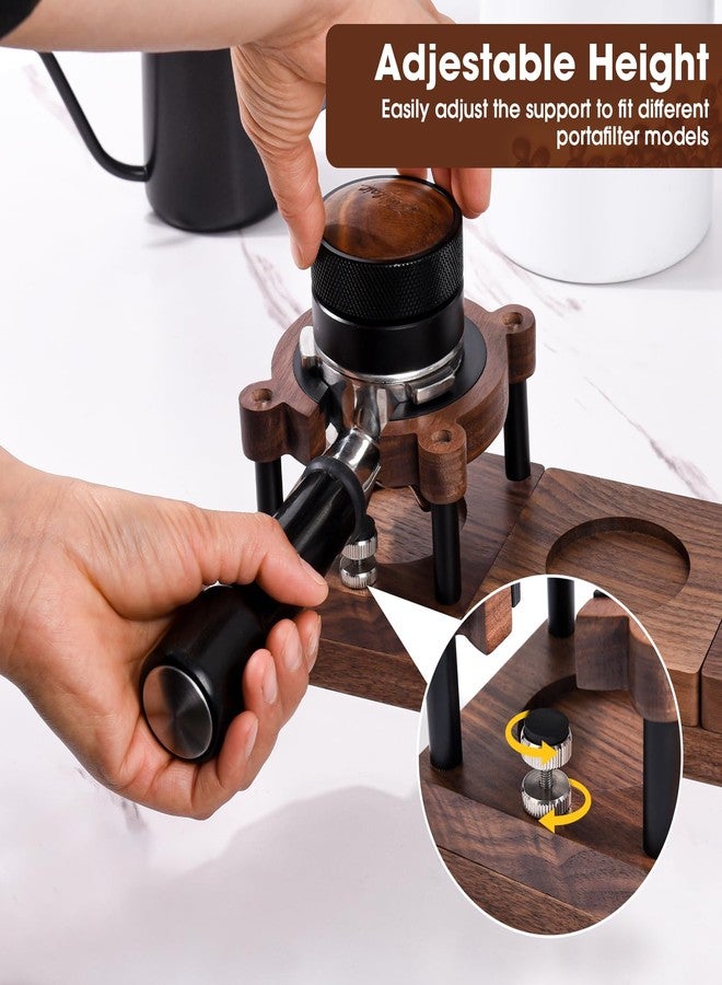 FEILAIR Magnetic Espresso Tamping Station, Natural Walnut Wood Coffee Tool Organizer for 51mm-58mm Portafilter, Tamper and Distributor | Compatible with Breville and More Espresso Machine Accessories - Image 4