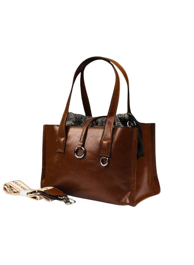 A stylish bag with a modern touch -camel