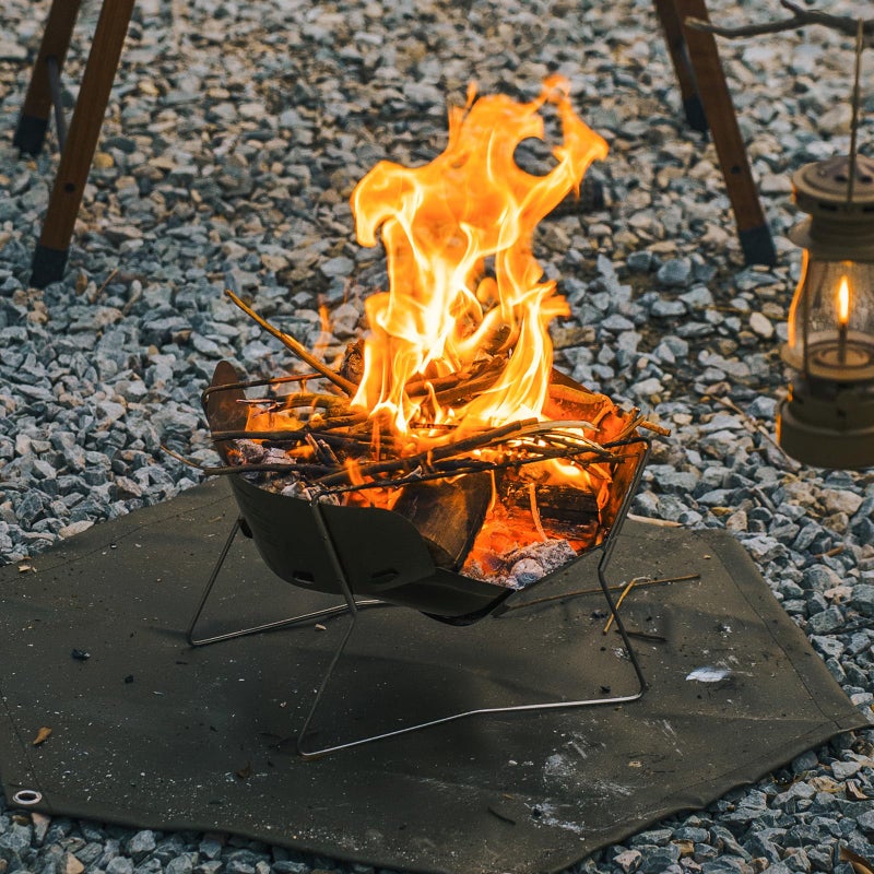 Thous Winds Lightweight Fire Pit, 12-inch Portable Camping Firepit, 453g Outdoor Stainless Steel Camp Grill, Wood Burning Charcoal for BBQ Bushcraft Backpacking, Easy Carry & Storage - Image 2