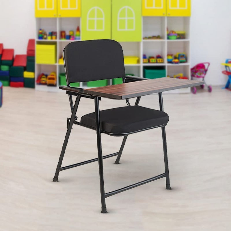CELLBELL C62 Folding Study Chair with Cushion and Adjustable Writing Pad for All Age for Work from Home Study Tutorial College School Classroom Home Office Educational Centre Black - Image 1