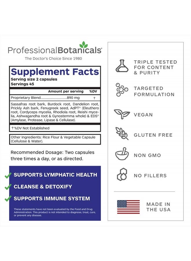 Professional Botanicals ديتوكس اللمف - مكمل دعم تطهير اللمفاوي النباتي الطبيعي 90 كبسولة نباتية - Image 4