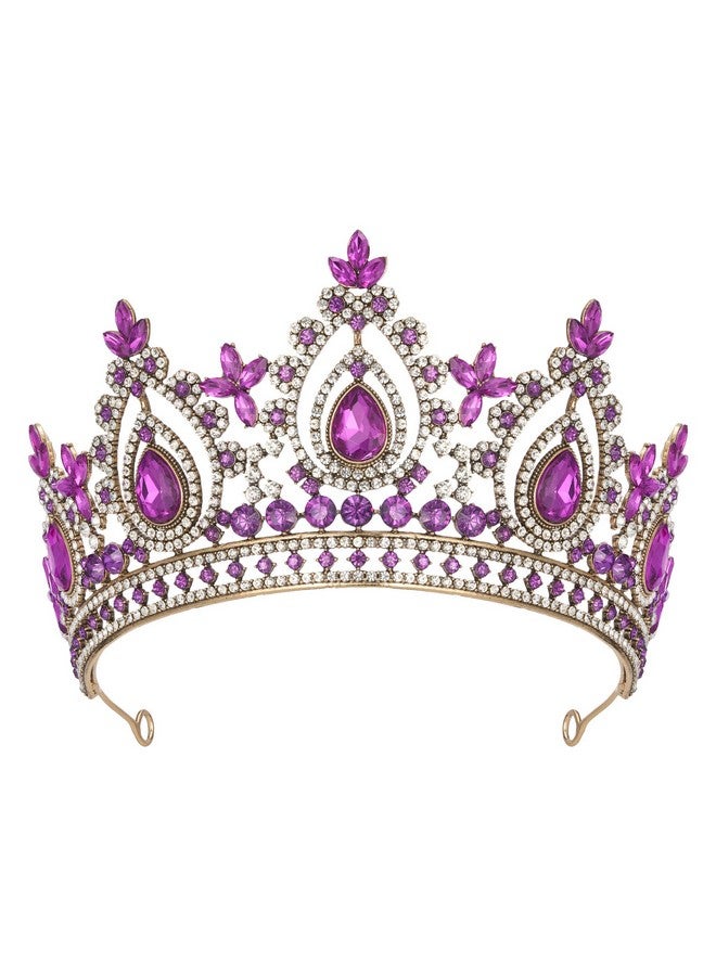 إسكدنيا تاج الملكة للنساء تاج الأميرة الأرجواني تاج كوينسيانيرا تاج المسابقة غطاء رأس من الكريستال لحفلات أعياد الميلاد والحفلات الراقصة - Image 1
