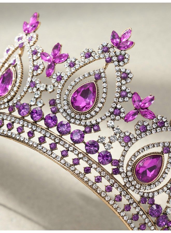 إسكدنيا تاج الملكة للنساء تاج الأميرة الأرجواني تاج كوينسيانيرا تاج المسابقة غطاء رأس من الكريستال لحفلات أعياد الميلاد والحفلات الراقصة - Image 5