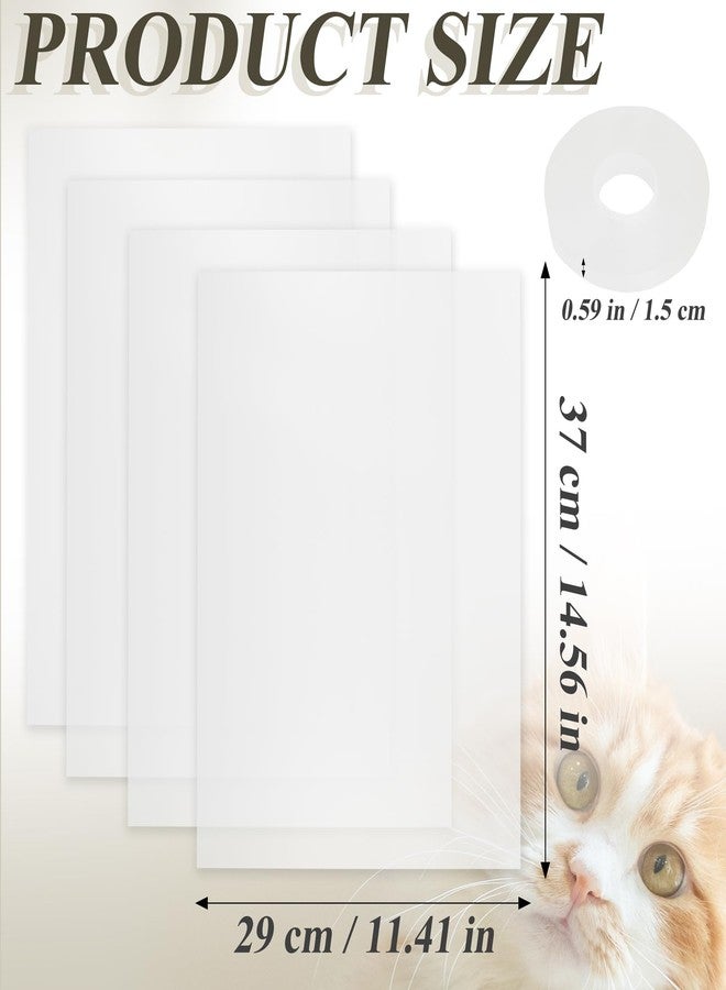 LhyBtm 4 Pack Cat Litter Box Pee Shields Transparent Shield Box Splash Guard Urine Splash Guard for Easy Cleaning for Open Top Litter Pan, 14.5×11.5 Inch, Litter Box Not Included - Image 2