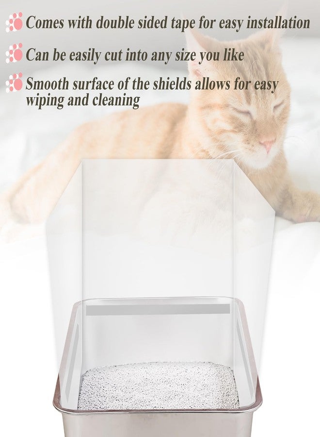 LhyBtm 4 Pack Cat Litter Box Pee Shields Transparent Shield Box Splash Guard Urine Splash Guard for Easy Cleaning for Open Top Litter Pan, 14.5×11.5 Inch, Litter Box Not Included - Image 5
