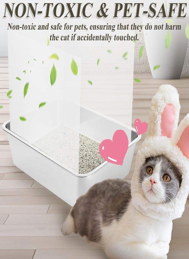 LhyBtm 4 Pack Cat Litter Box Pee Shields Transparent Shield Box Splash Guard Urine Splash Guard for Easy Cleaning for Open Top Litter Pan, 14.5×11.5 Inch, Litter Box Not Included - Image 3