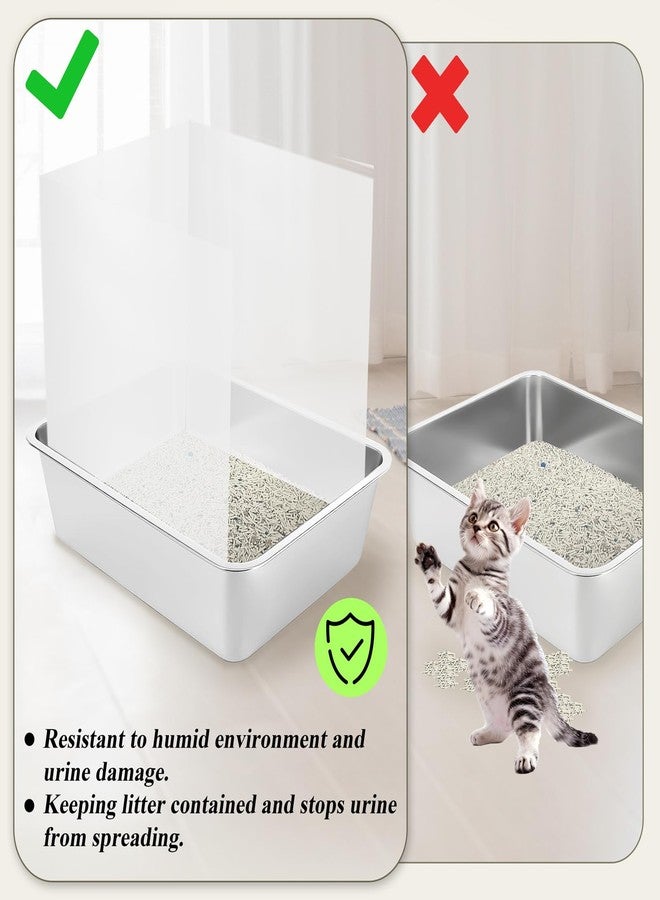 LhyBtm 4 Pack Cat Litter Box Pee Shields Transparent Shield Box Splash Guard Urine Splash Guard for Easy Cleaning for Open Top Litter Pan, 14.5×11.5 Inch, Litter Box Not Included - Image 4