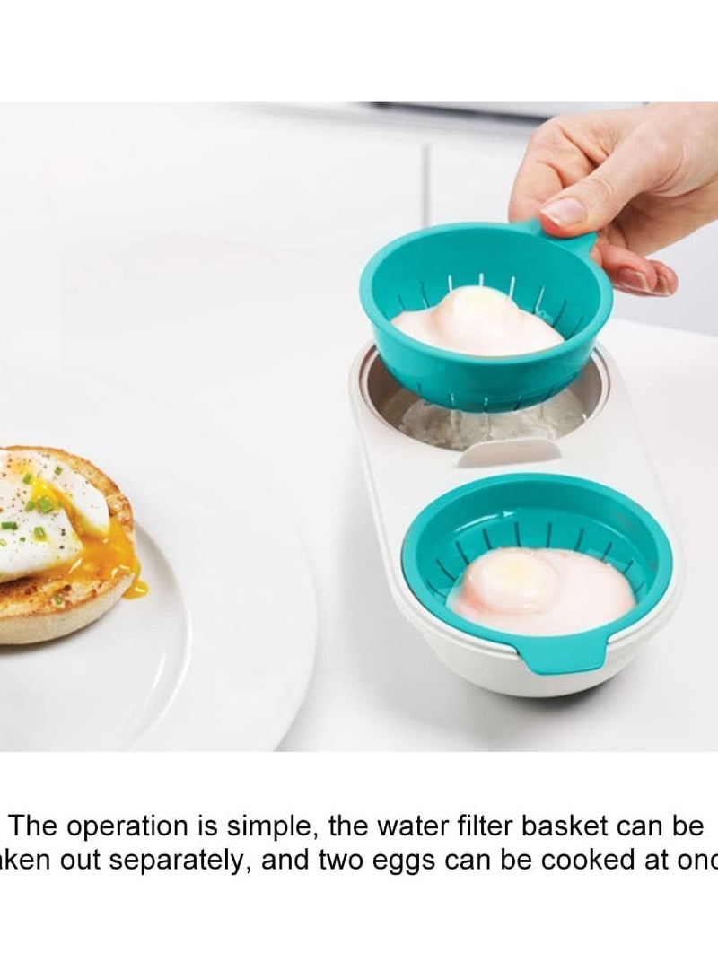 بخار البيض، مقلاة البيض، أكواب تسوية البيض، مصنوعة من مادة PP الغذائية، آمنة ومضمونة، توفر الوقت والجهد، متعددة الوظائف، مناسبة لمطابخ المنازل وأفران البيض المسلوق، باللون الأزرق - Image 5