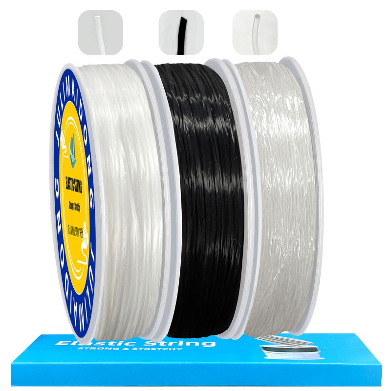 JULIMAIDONG 08mm Elastic Bracelet String Cord Crystal Stretch Bead Cord for Bracelets Jewelry Making Clear Stretchy Elastic String for Beading Transparent Thread 3 Roll08MM1MM530ft - Image 3