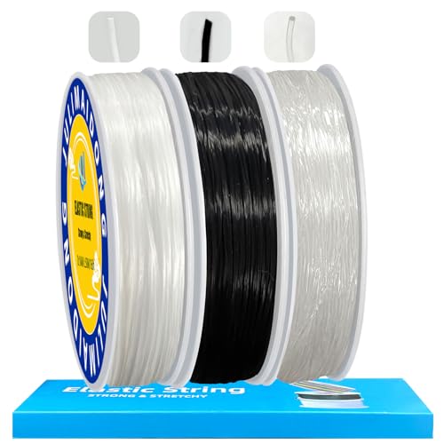 JULIMAIDONG 08mm Elastic Bracelet String Cord Crystal Stretch Bead Cord for Bracelets Jewelry Making Clear Stretchy Elastic String for Beading Transparent Thread 3 Roll08MM1MM530ft - Image 1