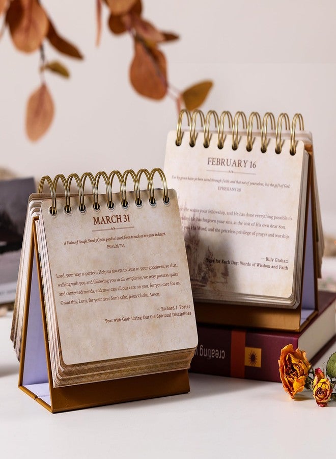 Shoparr Desk Calendar - Christian Gifts/Religious Gifts for Women, Bible Gifts, 4.8" x 5.5", 365 Days of Inspriational Quotes, Flip Calendar for Desk with Thick Paper, Twin-Wire Binding - Promises - Image 3