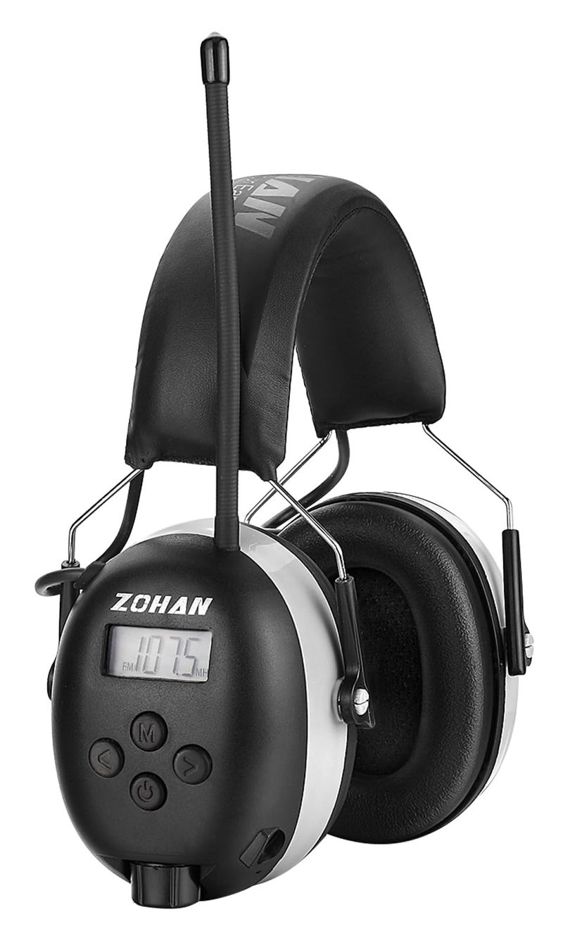 ZOHAN EM042 AM/FM Radio Headphone with Digital Display,Ear Protection Noise Reduction Safety Ear Muffs,Ultra Comfortable Hearing Protector for Lawn Mowing and Landscaping - Yellow - Image 1