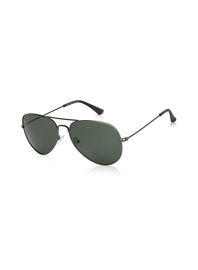 VINCENT CHASE Unisex VINCENT CHASE By Lenskart | Vintage Full Rim Aviator Polarized & UV Protected Sunglasses For Men & Women VC 5158/P - 58mm - Grey - Image 1