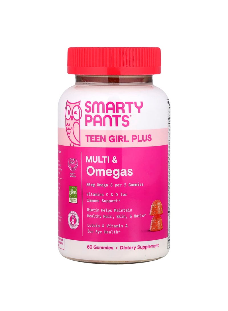 Teen Girl Plus Multi & Omegas. Mango Orange, 60 Gummies