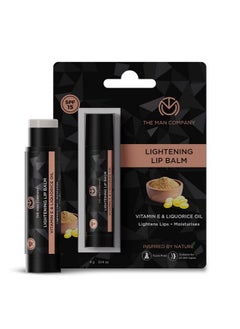 The Man Company The Man Company Lightening Lip Balm for Men with Vitamin E & Liquorice Oil (0.14 oz), Lightens Darkened Lips, Nourishes, Moisturizes & Hydrates | PABA Free  - Image 1