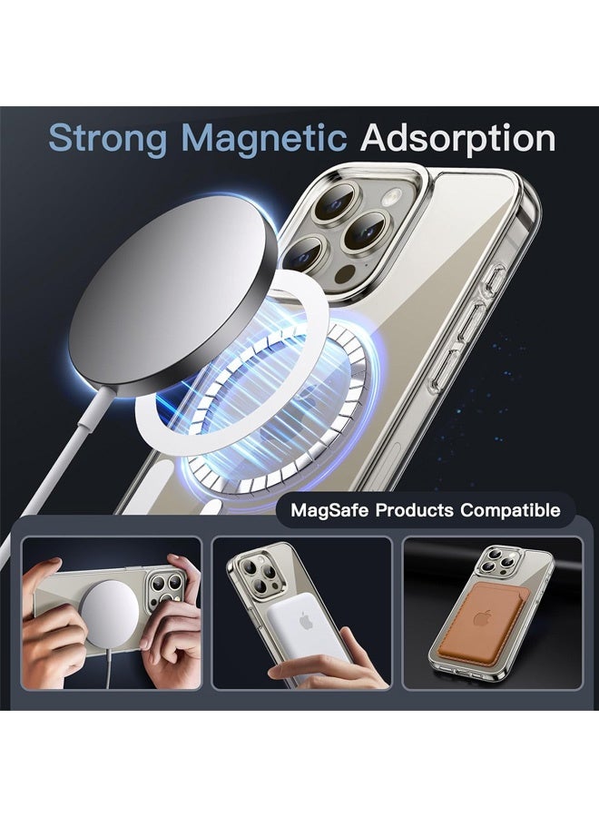 Magnetic Case for iPhone 15 Pro 6.1-Inch Compatible with MagSafe Wireless Charging, Shockproof Phone Bumper Cover, Anti-Scratch Clear Back (Clear) - Image 2