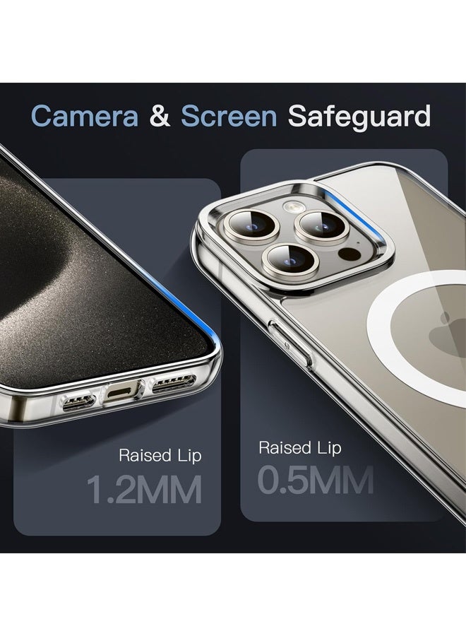 Magnetic Case for iPhone 15 Pro 6.1-Inch Compatible with MagSafe Wireless Charging, Shockproof Phone Bumper Cover, Anti-Scratch Clear Back (Clear) - Image 4