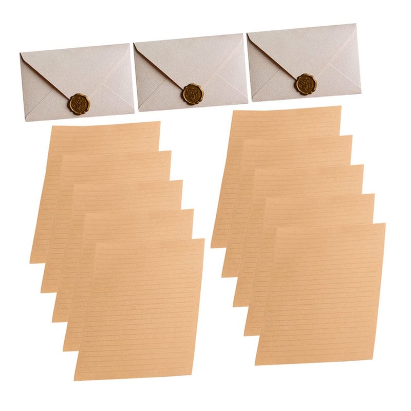 Vintage Craft Paper Letter Set With Envelopes For Invitations Writing Stationery - Image 2