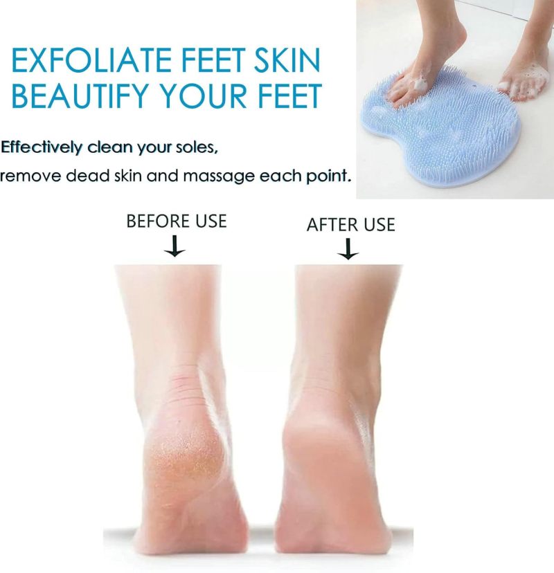 Foot Scrubber Mat 11.8 X 9 X 1.1Inch Pink + Blue Ultimate Foot Spa Experience - Over 1000 Massage Bristles Shower Foot Mat for Bathroom Home Shower, Athletes, Kids and Elders - Image 4