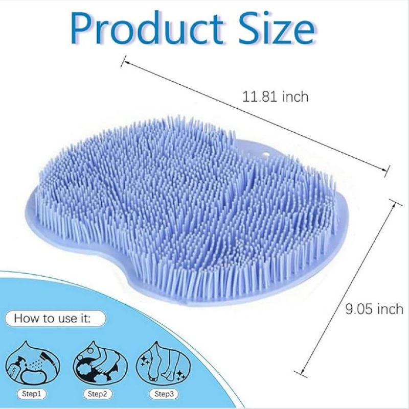 Foot Scrubber Mat 11.8 X 9 X 1.1Inch Pink + Blue Ultimate Foot Spa Experience - Over 1000 Massage Bristles Shower Foot Mat for Bathroom Home Shower, Athletes, Kids and Elders - Image 3