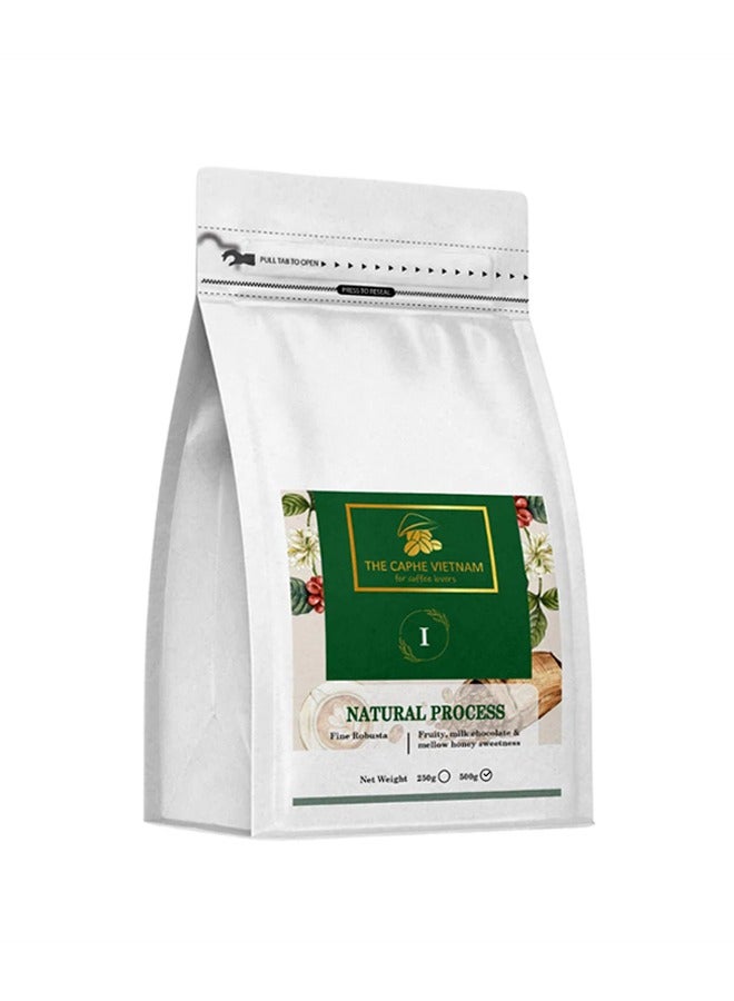 The Caphe Vietnam Fine Robusta Ground Coffee - 500 G | Natural Process | Medium Roast, 100% Organic Robusta | Vietnamese Coffee Ground - Image 1
