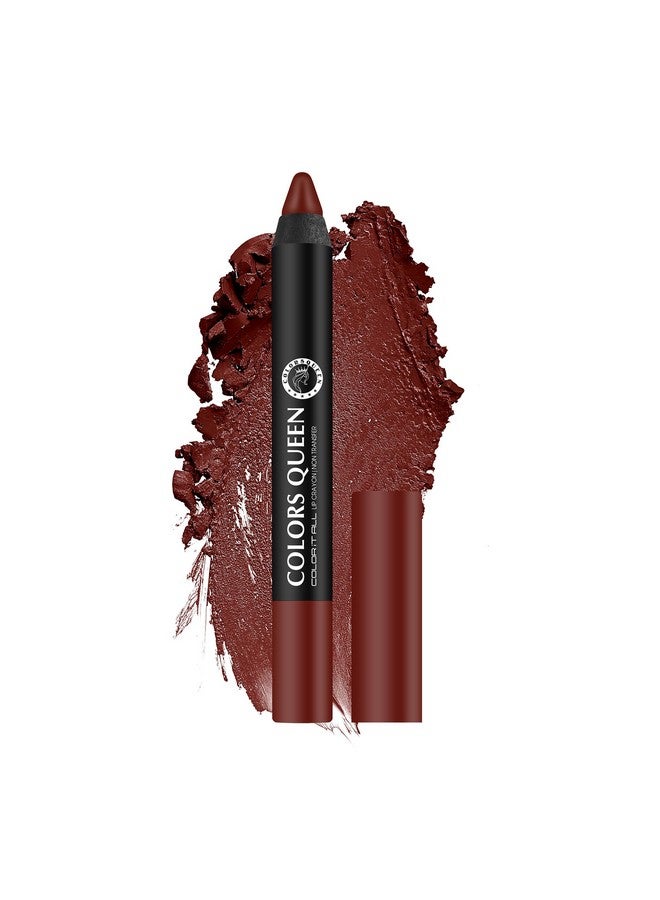 كولورز كوين أحمر شفاه Color It All Non Transfer Lip Crayon من Colors Queen مع مبراة | أحمر شفاه بلون مطفي يدوم طويلاً | أحمر شفاه مقاوم للتلطخ والتقبيل للنساء (09 - Rouge، 3.5 جم) - Image 1