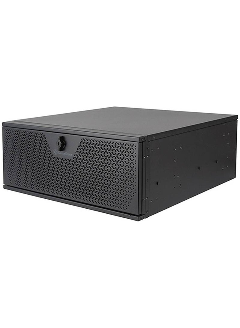 SilverStone Technology RM44 4U Rackmount Server Chassis, Supports SSI‑EEB/E‑ATX/ATX Motherboards, 360mm Front Liquid Cooling Radiator, 8 PCI Expansion Slots, Front USB‑C & USB 3.0, Lockable Front Panel, 4× 2.5″ + 2× 3.5″ Drive Bays, Black | SST-RM44 - Image 1
