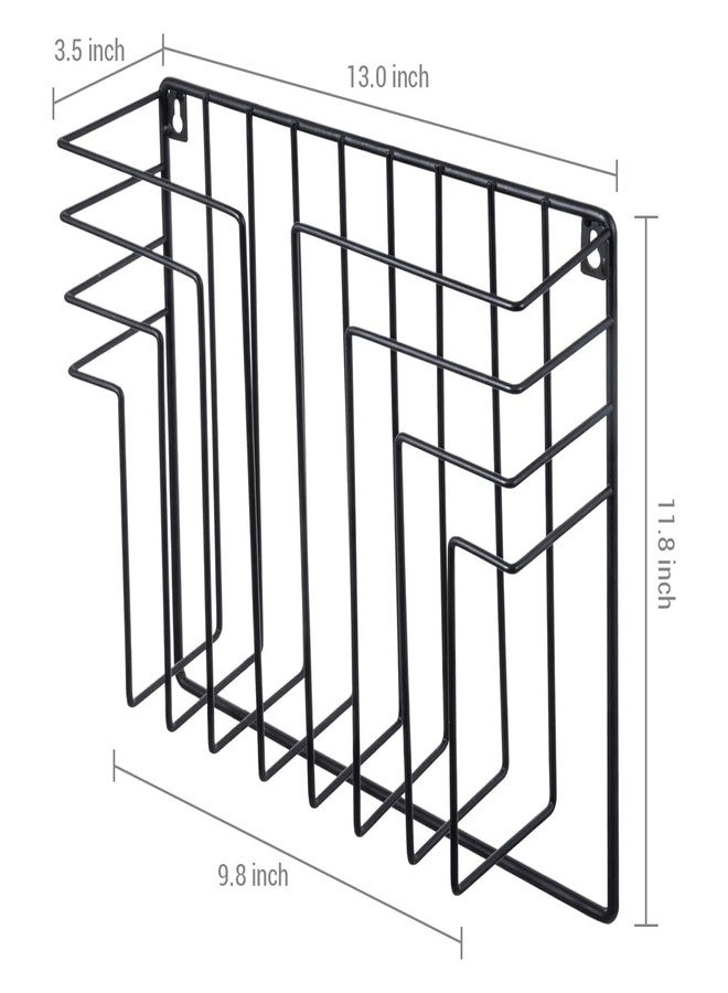 MyGift Wall Mounted Black Metal Wire Vinyl Records Storage Basket, Modern Geometric Design Hanging LP Record Holder Rack, Floating Retro Music Album Cover Shelf - Image 5