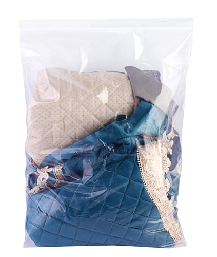 10 Heavy Duty Storage Bags with Zipper Top 31mil Thick Extra Large 5 Gallon Bag 18 x 24 Resealable Plastic Bag Jumbo Freezer Bags for Food Clothes Travel Moving