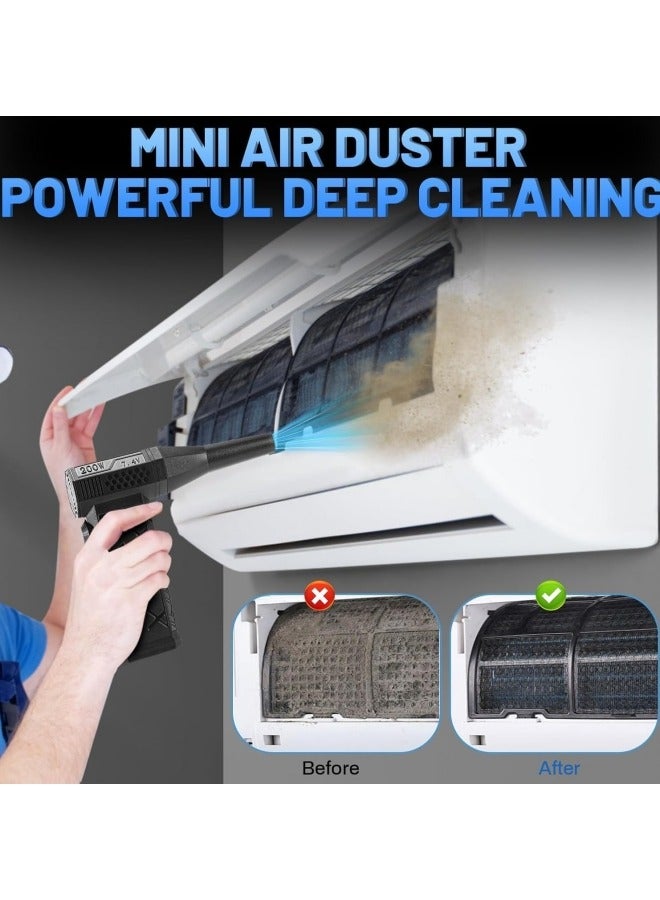 Compressed-Air-Duster-Mini-Blower- Turbo Fan- 130000RPM Electric Duster- Keyboard Cleaning kit- No Canned- Replace Compressed air can- Jet Dry Blower-Car Dryer air Blower- Pc dusters for Cleaning (T8)