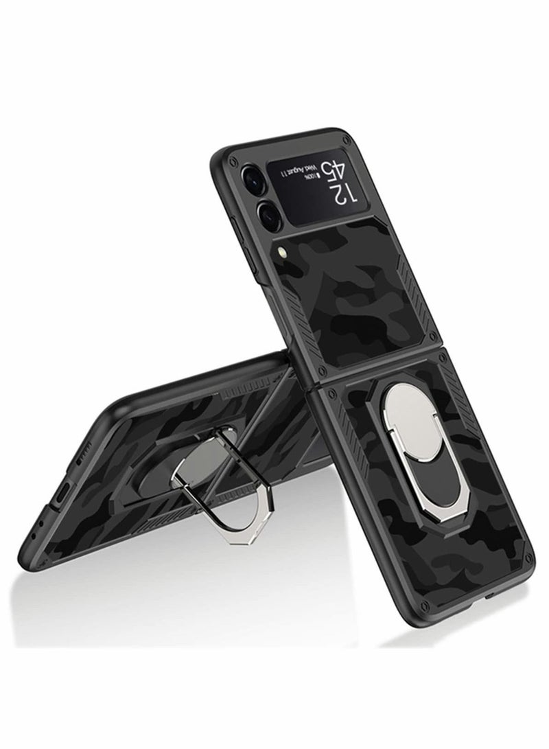 Captaintech Case for Samsung Z Flip 3 Case, Built-in Kickstand Shockproof Fold 360 degrees Protection Cover - Image 1