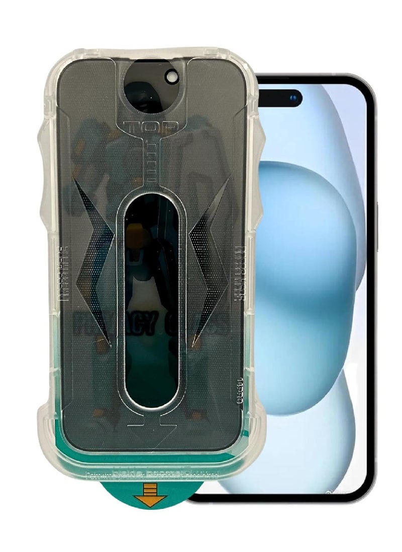 DIGI CORE - iPhone 15 Magsafe Case With Camera Lens For iPhone 15 Privacy Screen Protector 6.1 Inch Easy Installation Kit Auto Alignment 9H Hard 99.99% HD Clear Bubble Free Anti Spy - Image 1