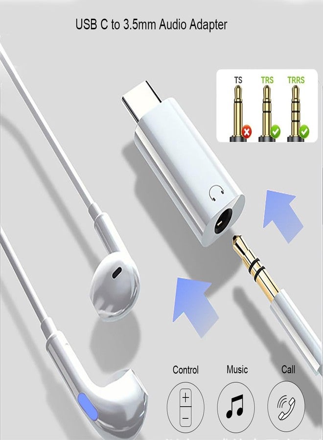 محول USB-C إلى مقبس سماعة رأس 3.5 ملم، محول صوت إلى USB-C، محول صوت من النوع C إلى AUX متوافق مع iPhone 16 Pro Max و15 Pro Max وSamsung Galaxy S24 وS23 وS22 وPixel وiPad Pro وMacBook (عبوتان) - Image 2