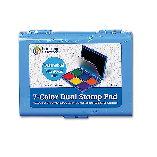 Learning Resources 7Color Dual Stamp Pad Washable Ink Pad for Kids Ink Pads for Stamps Stamp Pads for Classroom and Teachers - Image 3