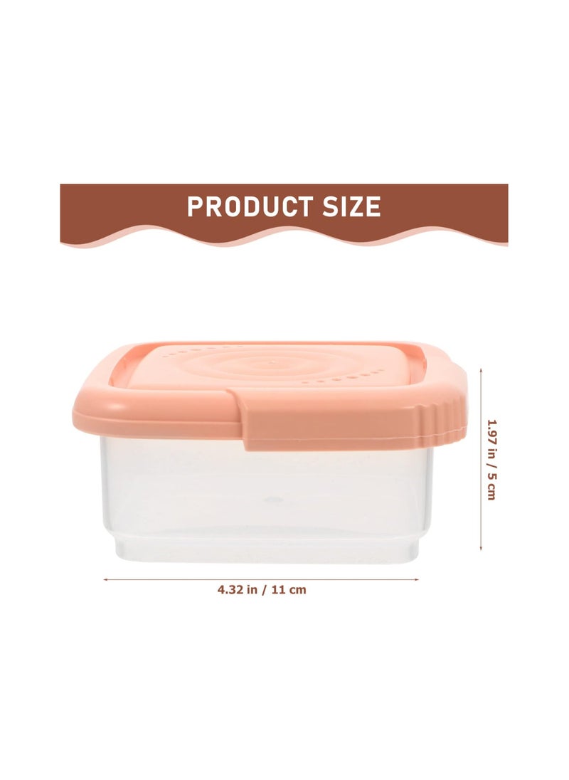 KASTWAVE - 3 Pcs Cheese Slice Storage with Lids, Lunch Meat Container for Refrigerator, Stackable Airtight Deli Meat Storage Box, Preserves Cheese's Freshness and Flavor (240Ml - Pink) - Image 1