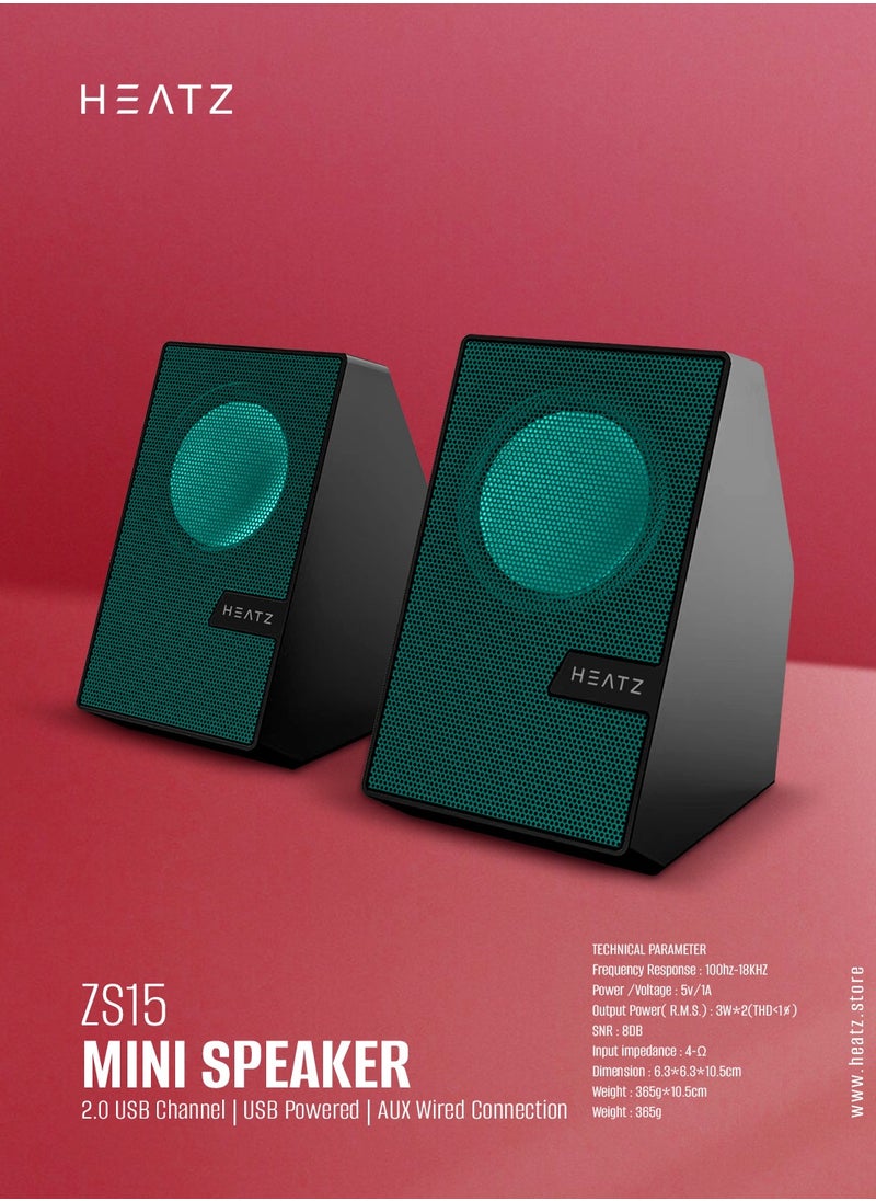 HEATZ - Computer Speakers, 6W 3*2 PC Powered Speakers USB Speaker Monitor Speakers for Desktop Computer/PC/Laptop Gaming Speaker - Image 1
