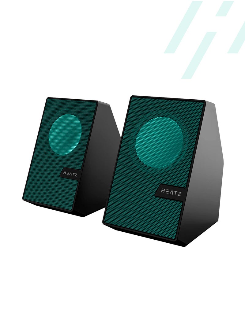 HEATZ - Computer Speakers, 6W 3*2 PC Powered Speakers USB Speaker Monitor Speakers for Desktop Computer/PC/Laptop Gaming Speaker - Image 1