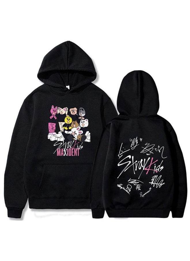NIBEMINENT - Stray Kids Long Sleeve Thin Hoodie Black - Image 1