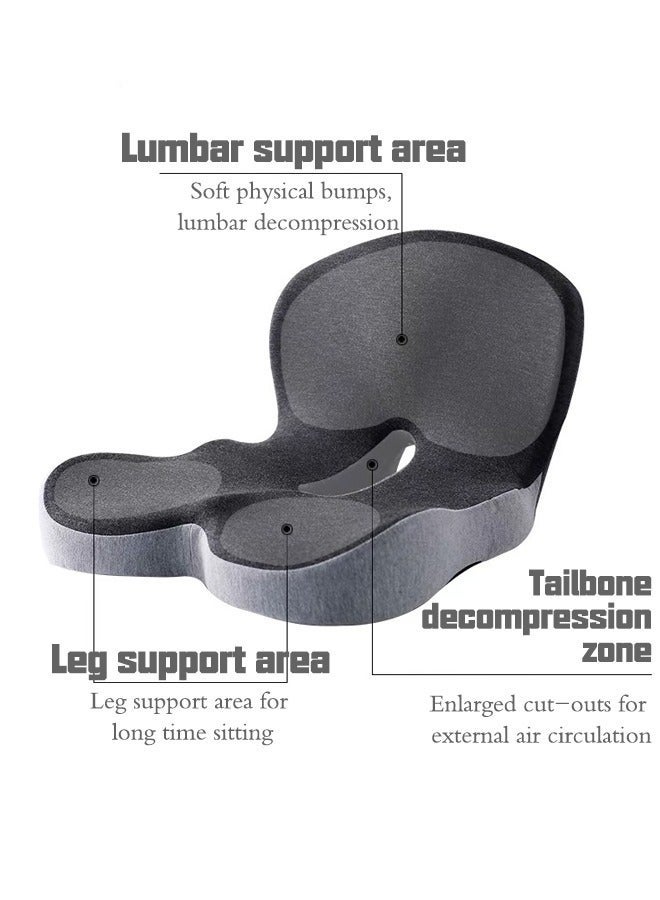 منزل الغابة وسادة مقعد وسادة دعم قطني, تقليل الضغط على عظم الذنب, تخفيف الألم, وسائد كرسي مكتب رغوة الذاكرة للظهر, وسائد المقعد وسادة دعم الظهر مع غطاء قابل للغسل, كرسي الألعاب, كرسي متحرك ومقعد سيارة - Image 2