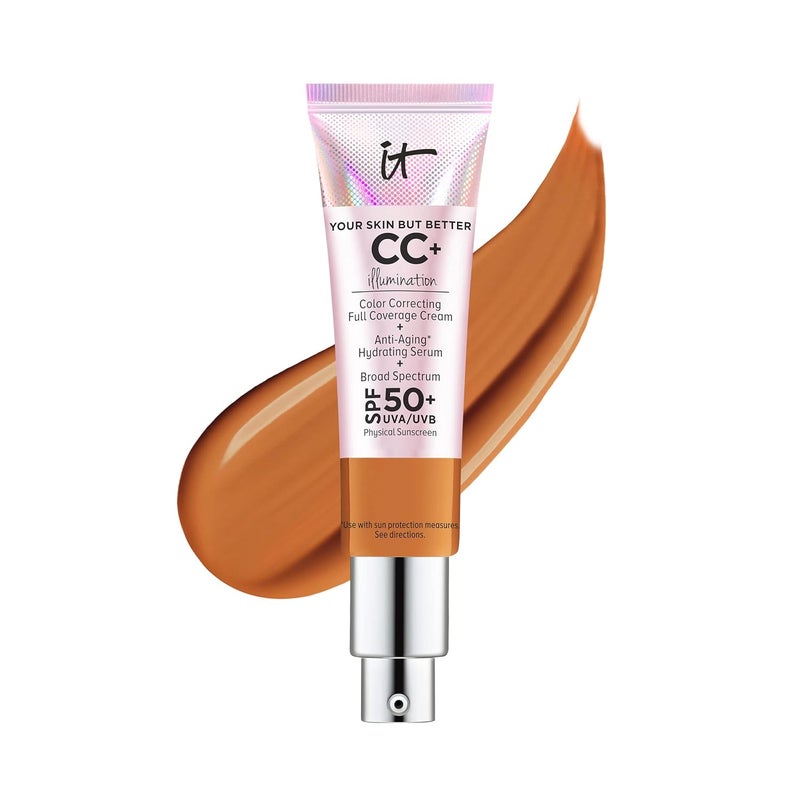 IT Cosmetics Your Skin But Better CC Cream Illumination  Color Correcting Cream FullCoverage Foundation Hydrating Serum  SPF 50 Sunscreen Radiant Finish 108 fl oz