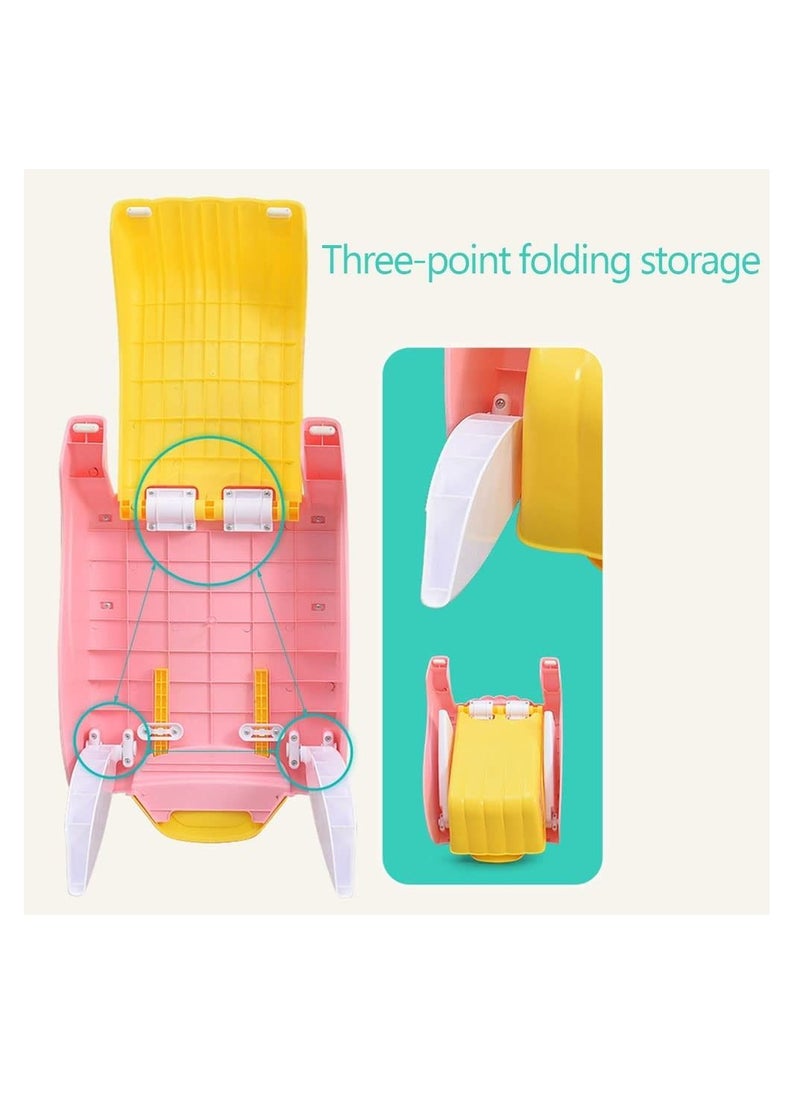 Generic - Children Shampoo Chair, Kids Foldable Shampoo Bath Seat Pink - Image 1