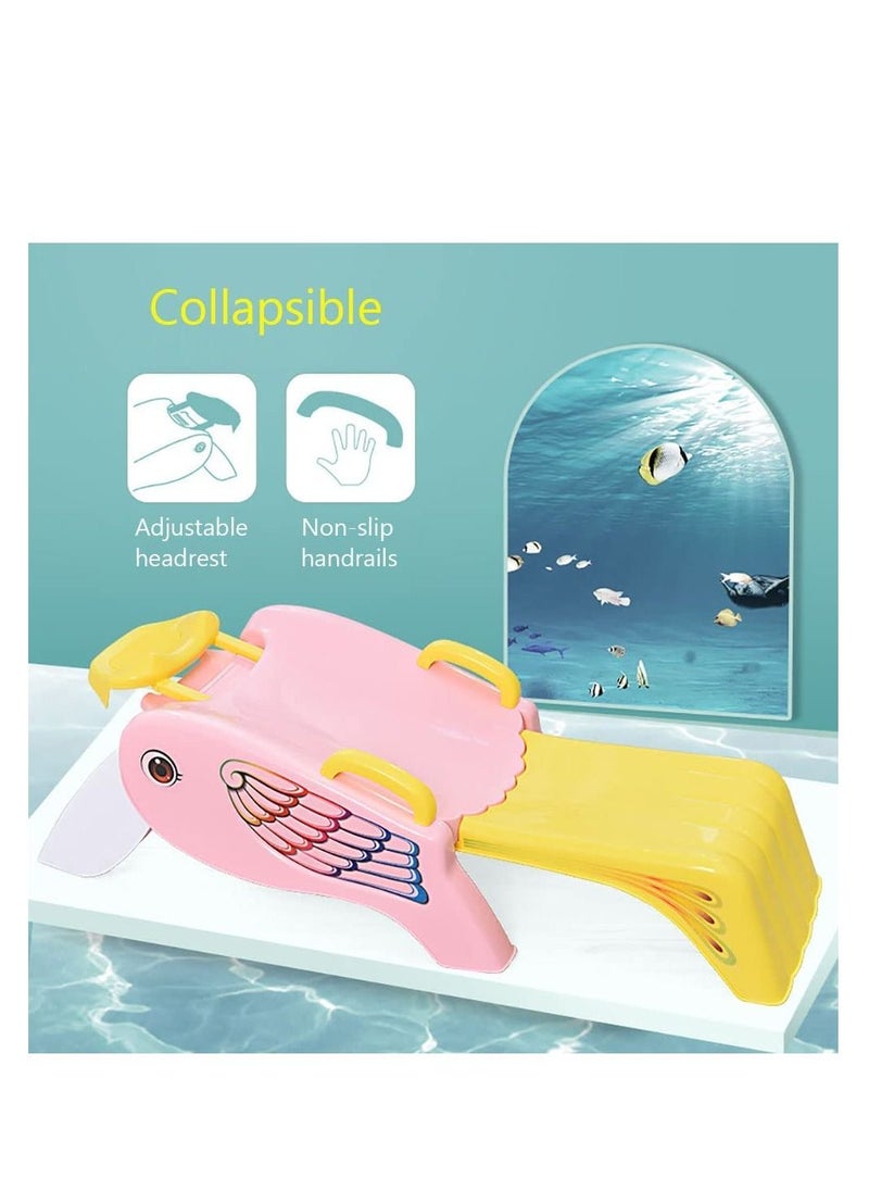 Generic - Children Shampoo Chair, Kids Foldable Shampoo Bath Seat Pink - Image 1