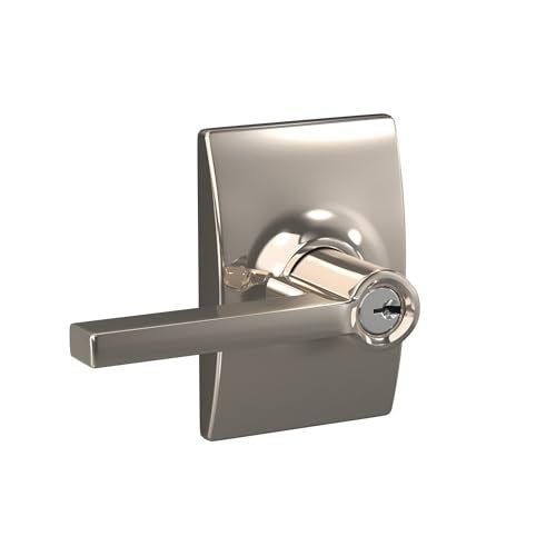 SCHLAGE F51A LAT 618 CEN Latitude Lever with Century Trim Keyed Entry Lock Polished Nickel - Image 3